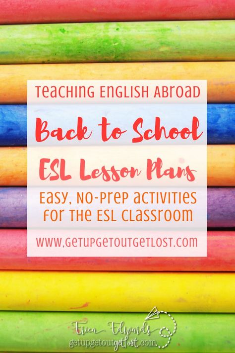 Whether it's your 1st or 101st year #teachingenglishabroad , it's always great to have some solid #backtoschoolactivities to start the year off right! #teachingenglish #teachingenglishinspain #languageassistants #auxiliaresdeconversacion #esl #tefl #celta #backtoschool #esllessonplans https://getupgetoutgetlost.com/2017/10/01/back-to-school-easy-no-prep-activities-for-your-first-week/ Esl First Day Activities, High School Esl, Esl Learning, No Prep Activities, First Day Activities, Teaching English Abroad, Prep Activities, Esl Classroom, Esl Lesson Plans