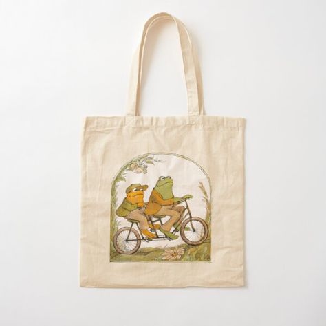 Frog And Toad Clothes, Bisexual Fashion, Cloth Tote Bags, Tandem Bicycle, Frog And Toad, Cotton Tote Bag, Carry Bag, Print Tote, Toad