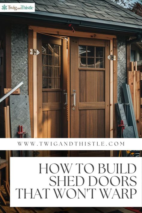 Non-Warping Doors Shed Doors Ideas, Storage Shed Door Ideas, Shed Door Design Ideas, Shed Door Ideas, How To Build Shed, Garage Outside, Build Shed, Door Design Ideas, Shed Door