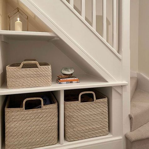 Basement Steps Storage, Basement Built In Storage, Basement Shelving Ideas, Storage In Basement, Basement Storage Shelves, Cottage Basement, Basement Shelving, Basement Craft Rooms, Attic Storage Solutions