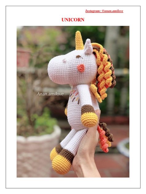 Amigurumi Unicorn, Free Pdf Pattern, Crochet Unicorn, Unicorn Pattern, Unicorn Toys, Bobble Stitch, Crochet Patterns For Beginners, Cute Unicorn, Amigurumi Free