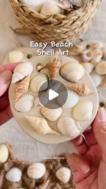 Seashell Crafts For Kids, Clay Seashell, Summer Activity For Kids, Hollow Coves, Shells Craft, Beach Things, Seashell Projects, Summer Activity, Summer Crafts For Kids