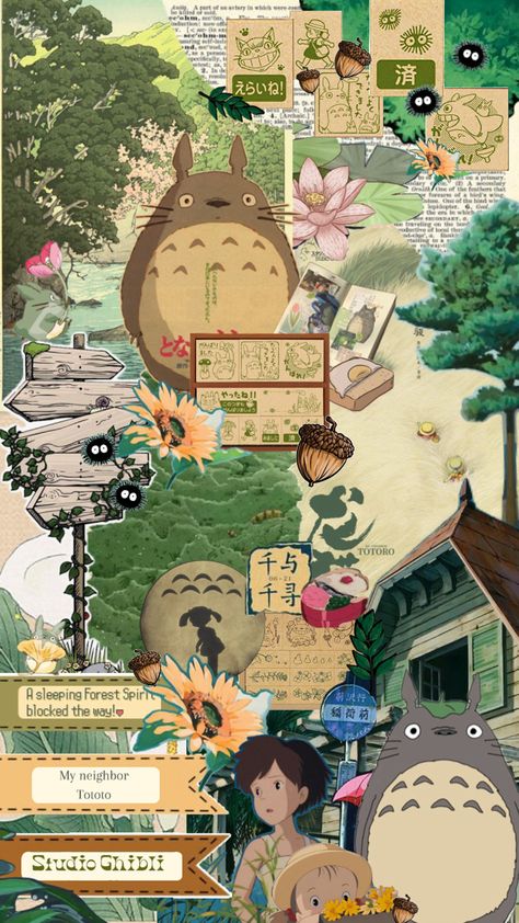 Collage for those who also wish they could nap on Totoro’s belly Personajes Studio Ghibli, Studio Ghibli Background, Artsy Background, Monster Crafts, Ghibli Artwork, Collage Phone Case, Studio Ghibli Movies, Studio Ghibli Art, Iphone Wallpaper Themes