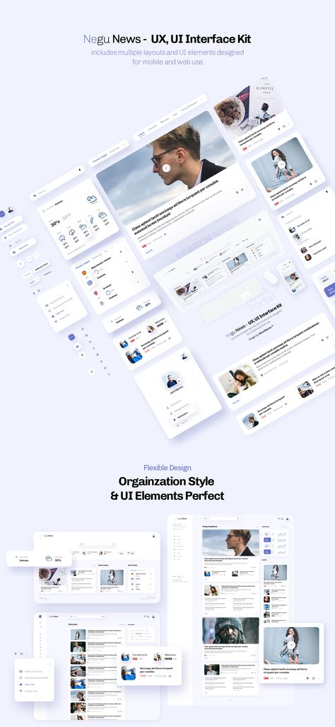 Negu News - News Portal & UX, UI Interface Kit Perfect UI Kit for News Portal Available for Photoshop & XD #Advertisement, #Portal, #News, #Negu, #UX Portal Design, Card Ui, Database Design, Illustration Art Drawing, Ui Elements, Ux Ui, Ui Kit, Ui Ux Design, Business Flyer