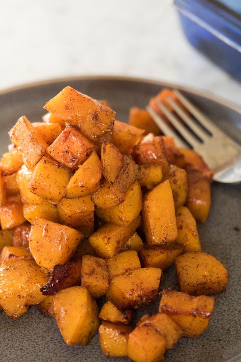 Effortless Honey Roasted Butternut Squash for 2! - Lifestyle of a Foodie Honey Roasted Butternut Squash, Maple Butternut Squash, Lifestyle Of A Foodie, Butternut Squash Apple, Healthy Honey, Fall Soups, Fall Flavors, Honey Roasted, Roasted Butternut Squash