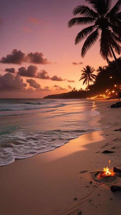 Evening Beach Pictures, Sunrise Beach Photos, Caribbean Aesthetic, Late Sunset, Caribbean Sunset, Beach Wallpaper Iphone, Caribbean Ocean, Animated Photos, Caribbean Beach