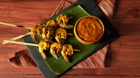 Shrimp Satay Recipe, Shrimp Satay, Satay Recipe, Thai Shrimp, Shellfish Recipes, Large Shrimp, Shrimp Dishes, Thai Recipes, Shrimp Recipes