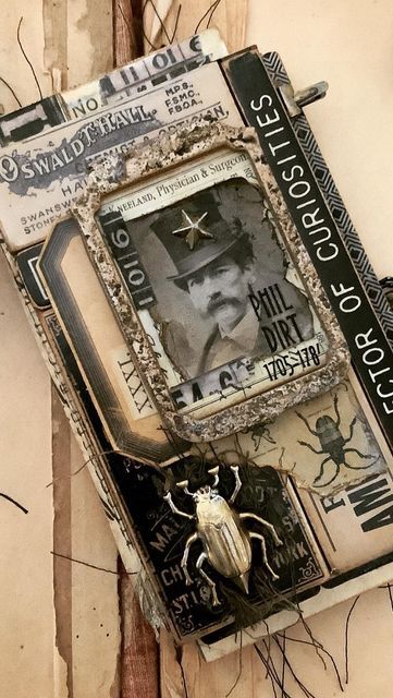 Tim Holtz Tutorials, Homemade Journal, Tim Holtz Tags, Halloween Shadow Box, Collage Book, Diy Journal Books, Elizabeth Craft Designs, Halloween Tags, Collage Making