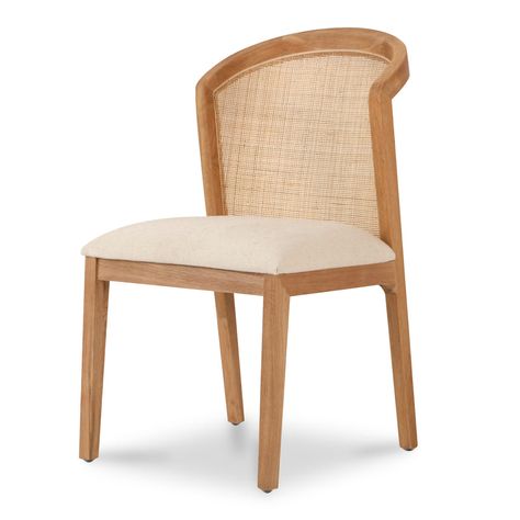 Fabric Dining Chair - Light Beige Coastal Dining Chairs, Dining Room Furniture Collections, French Dining Chairs, Fabric Dining Chair, Swedish Furniture, Beige Interior, Wooden Dining Chairs, Rattan Dining Chairs, Fabric Dining Chairs