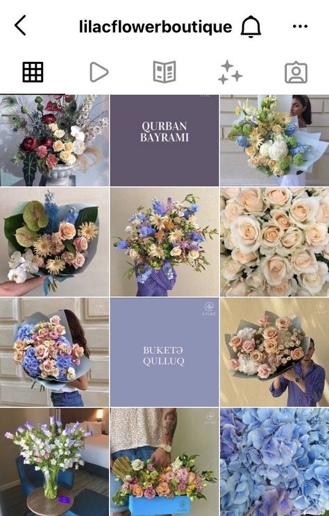 Flower Shop Advertising Ideas, Flower Business Instagram Feed, Flowers Branding, Flowers Feed, Instagram Grid Layout, Flower Shop Design, Flower Branding, Flower Photoshoot, Flower Bouquet Diy