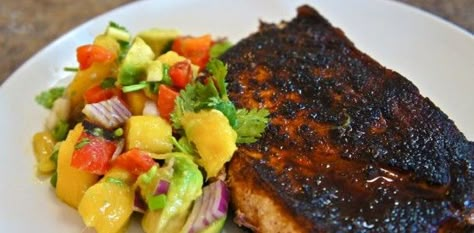 Blackened Swordfish Recipes Grilled, Blackened Swordfish Recipes, Sims Recipes, Swordfish With Mango Salsa, Blackened Halibut, Blackened Swordfish, Swordfish Steak Recipe, Blackening Spice, Grilled Swordfish