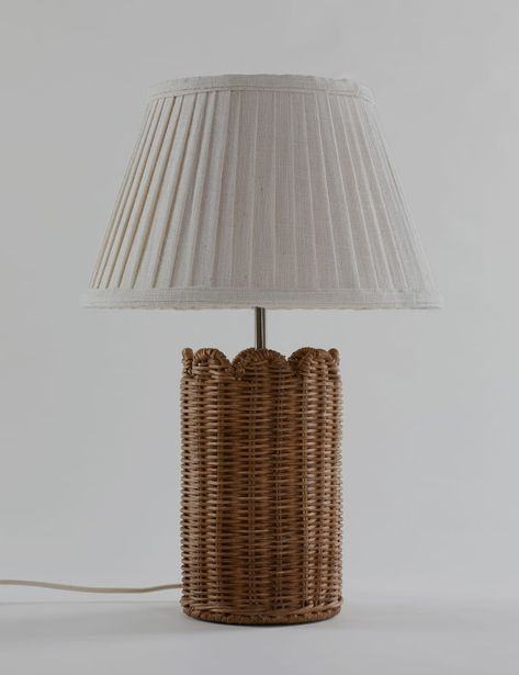 Scalloped Lamp, Wicker Table Lamp, Scalloped Table, Beaded Ceiling, Rattan Table Lamp, Wicker Lamp, Halloween Bedding, Dream House Living Room, Future Bedroom