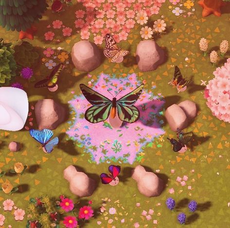 Rena Beana on Instagram: “My fairycore rock garden 🪴🌹🧚‍♀️” Acnh Rock Garden Design, Acnh Rock Garden, Animal Crossing Rock Garden, Rock Garden Design, Garden Inspo, Grunge Fairycore, Acnh Inspo, Garden Animals, Rock Garden