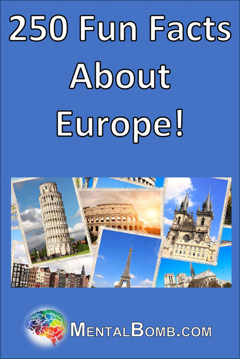 In addition to over 250 fun facts about Europe, learn about it's geography, plants, animals, people, cultures, legends, and so much more! #FunFacts Geography Facts, Europe Geography Activities, European Geography Activities, Facts About Germany, Fun Facts About Countries, World Geography Lessons, Geography Meme Funny, Geography Trivia, Europe Culture