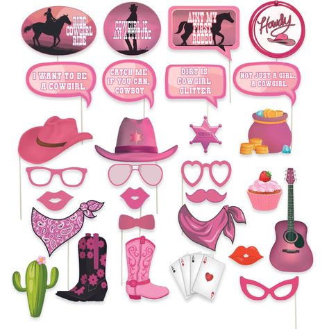 PRICES MAY VARY. Howdy, Cowgirl - Host the ultimate cowgirl party with our western photo props! Our 29-piece western props can be used as photo props, western party decorations, western centerpieces, and more. Versatile Texas-Themed Party Props - Use them as country wedding photo booth props, bachelorette picture props, disco photo booth props, hoedown party decorations, Dolly Parton photo booth props, or a western party favor. Your Western Photo Props - Throw a cowgirl bachelorette party withou Cowgirl Themed Party Decorations, Cow Girl Bachelorette Party Ideas, Cowgirl Bachelorette Party Decorations, Country Themed Wedding, Last Hoedown Bachelorette Party, Western Bachelorette Party, Bachelorette Party Set Up, Bachelorette Party Pictures, Bachelorette Photo Booth