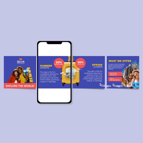 Hand-drawn Selva Travel Agency Carousel Instagram Post Carousel Post, Brand Kit, Instagram Post Template, Post Templates, Travel Agency, Business Branding, Instagram Template, Free Graphic Design, Carousel