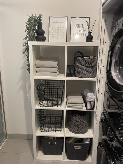 This IKEA hack turns the KALLAX into rustic textured shelves | Livingetc Ikea Kallax Square, Ikea Date Outfit, Kallax Im Bad, Ikea Kallax Bathroom, Ikea Kallax Entryway, Ikea Shelves Decor, Ikea Kallax Decor, Kallax Bathroom, Kallax Bookshelf Styling