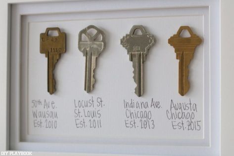 Sentimental Art, Diy Playbook, First Apartment Decorating, Farmhouse Side Table, Key Art, Old Keys, Cute Dorm Rooms, House Keys, Keys Art