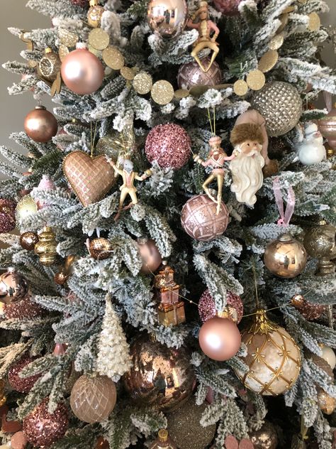 Rose Gold Theme Christmas Tree, Pink And Brown Christmas Decorations, Sage And Pink Christmas Tree, Brown And Pink Christmas Tree, Pink Woodland Christmas Tree, Blush And Champagne Christmas Tree, Pink And Brown Christmas Tree, Burgundy And Pink Christmas Tree, Pink Gold Brown Christmas Tree