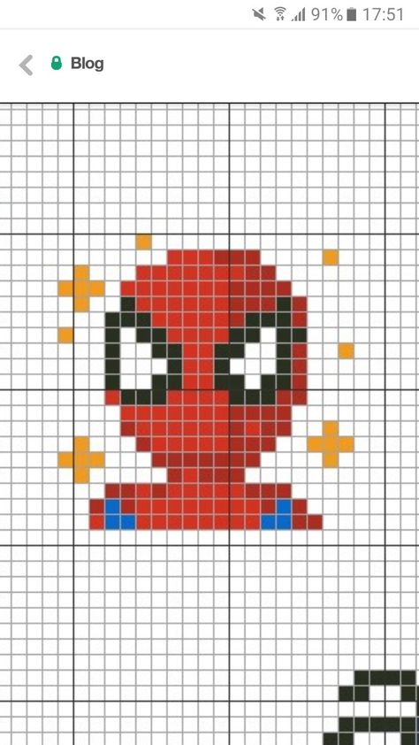 Miles Morales Cross Stitch, Spider Man Cross Stitch, Spiderman Cross Stitch Pattern, Spiderman Cross Stitch, Spiderman Pixel Art, Art Spiderman, Pixel Drawing, Pixel Crochet, Graph Paper Art