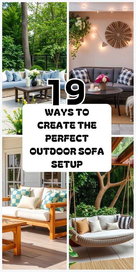 Looking to elevate your outdoor space? These 19 outdoor sofa ideas bring comfort, style, and charm to any patio. Perfect for creating a relaxing oasis! Outdoor Sofa Ideas, Comfortable Outdoor Furniture, Cozy Christmas Living Room, Sofa Styles, Built In Sofa, Curved Sectional, Outdoor Sofa Bed, Inflatable Sofa, Pallet Sofa