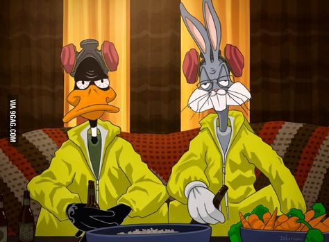 Daffy Duck & Bugs Bunny + Breaking Bad Pop Art Comic, Daffy Duck, Bugs Bunny, Cool Cartoons, Breaking Bad, Looney Tunes, Cartoon Wallpaper, Cartoon Art, Bugs