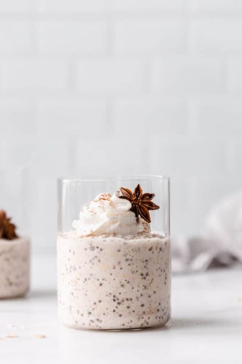 Chai Seed Overnight Oats, Chai Tea Overnight Oats, Chai Overnight Oats In A Jar, Chai Breakfast Pudding, Latte Overnight Oats, Chai Breakfast, Chai Overnight Oats, Overnight Oats With Chia, Food Poetry