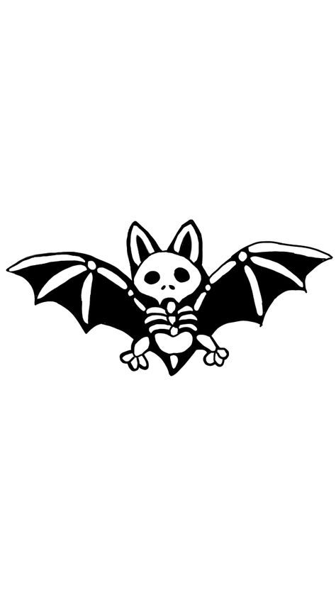 Small Goth Tattoo, Bat Tattoo Stencil, Bat Tattoo Ideas, Halloween Motive, Friday The 13th Flash, Bat Tattoos, Bat Sticker, Wood Halloween, Basic Tattoos