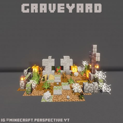 Minecraft Execution Stand, Minecraft Halloween Town Ideas, Halloween Themed Minecraft House, Cute Halloween Minecraft Builds, Halloween Minecraft Village, Scare Crow Minecraft, Minecraft Zombie Build, Minecraft Headstone, Minecraft Quarry Ideas