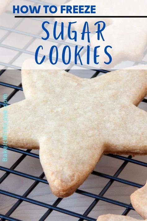 Knowing how to freeze sugar cookies can be incredibly helpful when preparing cookies in advance for the holidays or a party! You can prepare your cookies ahead of time, freeze them, and they'll be ready for the big day! I'm going to walk you through everything you need to know about freezing your favorite sugar cookies! BakeItWithLove.com #bakeitwithlove #howto #freeze #sugar #cookies #guide Make Ahead Sugar Cookie Dough, How To Freeze Sugar Cookies, Freeze Sugar Cookies, Freeze Cookies, Freezing Cookies, Iced Christmas Cookies, Plain Sugar Cookies, Freezer Cookies, Christmas Cookie Frosting