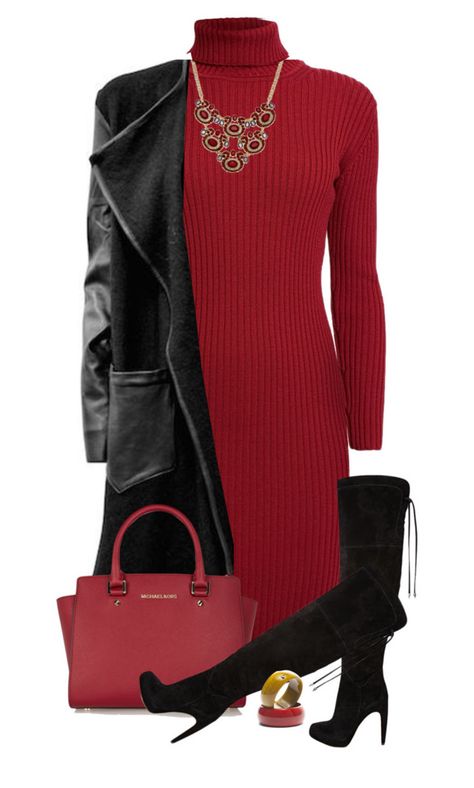 "Dark Red" by daiscat ❤ liked on Polyvore featuring Rumour London, INC International Concepts, Sam Edelman, MICHAEL Michael Kors, women's clothing, women's fashion, women, female, woman and misses Classy Dress Outfits, Diva Fashion, Looks Chic, Complete Outfits, Dressy Outfits, Business Casual Outfits, Winter Fashion Outfits, Fall Winter Outfits, Inc International Concepts