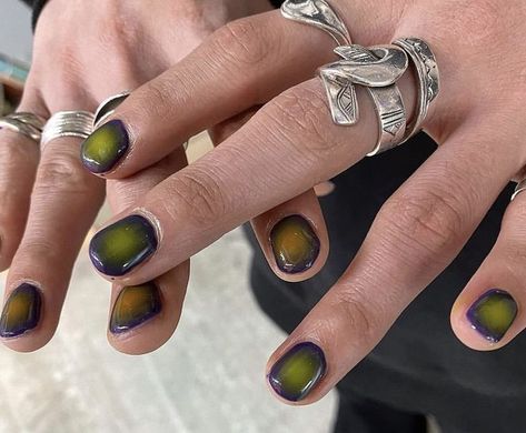 Aura Nails, Mens Nails, Punk Nails, Gothic Nails, Grunge Nails, Casual Nails, Mood Ring, Minimalist Nails, Fire Nails