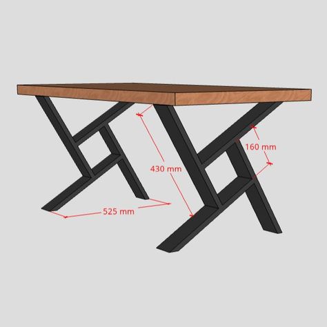 Looking for a simple way to give your living room new modern vibe? This minimalistic industrial table legs are just a perfect way to upgrade any interior. Table With Metal Legs Diy, Stick Welding Projects, Table Legs Ideas, Table Top Ideas, Simple Tables, Metal Table Frame, Table Base Design, Welding Table Diy, Modern Table Legs