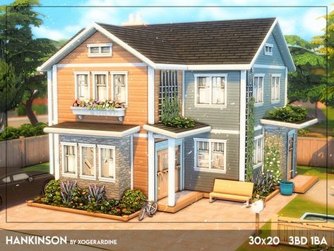 The Sims Resource - Hankinson (NO CC) Sims 4 Suburban House Layout, Sims 4 Suburban House, The Sims 4 Lots, Cc Patreon, Sims 4 Family, Sims 4 House Plans, Sims 4 House Building, Suburban House, Sims 4 House Design