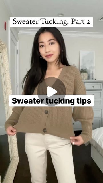 OOTD Gals on Instagram: "Sweater tucking tips ❤️Which one is your favorite? 📸: @jeanwang - #fashiontips #styletips #sweater" Sweater Tuck, 2022 Sweater, Sweater Hacks, Fashion Videos, Which One Are You, Fashion 2020, Sweater Outfits, Sweater Cardigan, Ootd