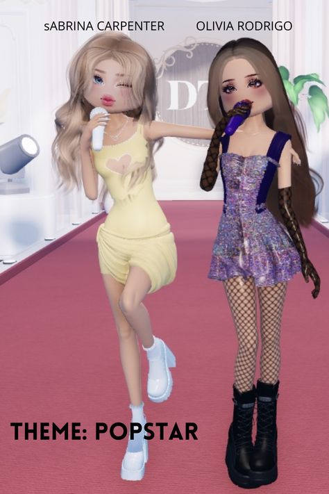 theme: popstar sabrina carpenter and olivia rodrigo Dti Fits, Dti Outfits, Dress Cover, Olivia Rodrigo, Sabrina Carpenter, Album Covers, Dress To Impress, Red Carpet, Outfit Inspo