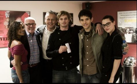 The cast of Merlin :D Angel Coulby, Anthony Head, Richard Wilson, Merlin Colin Morgan, Merlin Series, Roi Arthur, Merlin Cast, Merlin Fandom, Merlin And Arthur