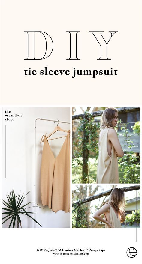 The Essentials Club, Diy Jumpsuit, Floor Printable, Diy Sy, Diy Tie, Diy Vetement, Shirt Refashion, Sewing Projects For Beginners, Jumpsuit With Sleeves