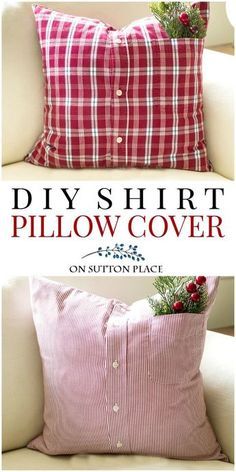 Diy Pillow Covers, Memory Pillows, Sew Ins, Shirt Diy, Beginner Sewing Projects Easy, Sewing Pillows, Shirt Pillow, Leftover Fabric, Diy Pillows