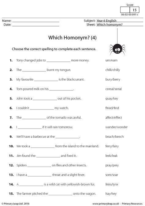 Homonyms Worksheet, Year 6 English, Homonyms Words, Word Work Worksheets, Homophones Worksheets, 3rd Grade Words, Magic E Words, Free Worksheets For Kids, Blends Worksheets