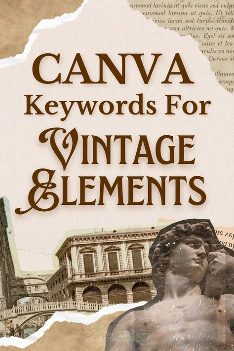 4 easy and effective ways to add a vintage touch to your Canva designs, from retro fonts to textured Vintage Fonts Canva, Canva Vintage Font, Canva Vintage Elements, Canva Elements Keyword Vintage, Vintage Canva Elements, Vintage Letters Aesthetic, Canva Elements Keyword Free, Vintage Canva Fonts, Font Canva Lettering