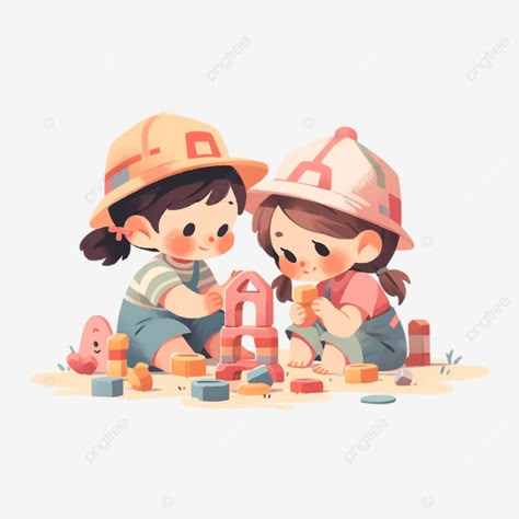 children playing with building blocks childrens education childrens day illustration child buildin Building Block Illustration, Children Playing Aesthetic, Children Playing Drawing, Building Blocks Illustration, Kids Playing Illustration, Childrens Day Illustration, White Squirrel, Child Illustration, Birthday Things