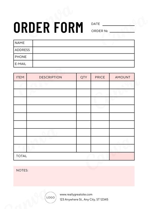 Invoice For Small Business, Order Forms For Small Business, Business Invoice Template, Special Order Form Template, Simple Order Form Template, Sticker Order Form, Decal Order Form Template Free, Free Order Form Template, Home Bakery Order Form