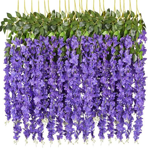 Fake Wisteria, Wisteria Vine, Outdoor Garland, Hanging Rattan, Forest Party, Hanging Vines, Wedding Wall, Artificial Leaf, Hanging Garland