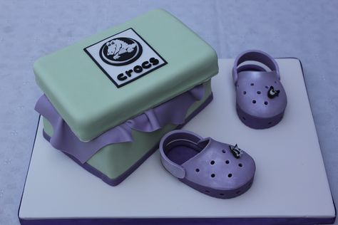 Crocs cake for my crocs mad mate Birdie Birthday, Shoe Cake, 20th Birthday, Crocs Shoes, Grooms Cake, Cake Decorating, Happy Birthday, Birthday Cake, Cake