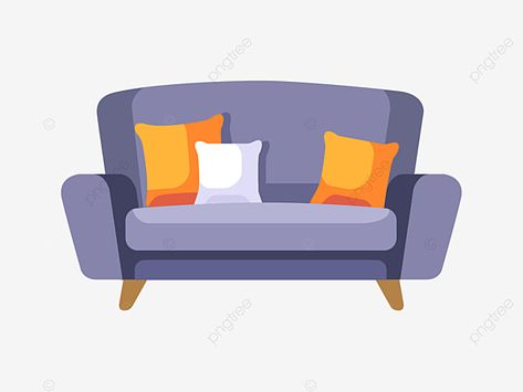 Sofa Illustration Vector, Sofa Animation, Couch Illustration, Sofa Illustration, Sofa Painting, Sofa Cartoon, Cartoon Furniture, Vector Furniture, Living Room Vector