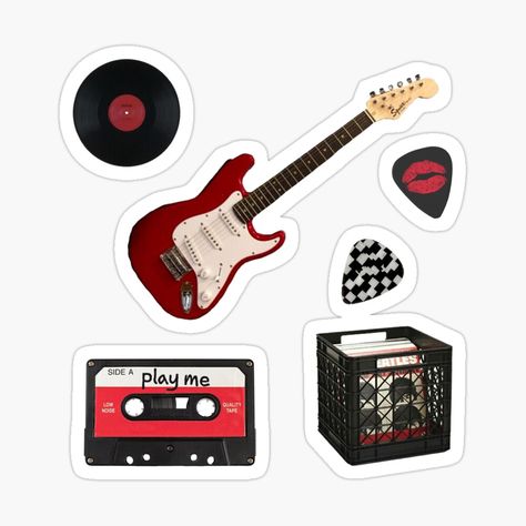 Get my art printed on awesome products. Support me at Redbubble #RBandME: https://www.redbubble.com/i/sticker/Rockstar-Sticker-Pack-by-verycoolandnice/161401505.EJUG5?asc=u Music Aesthetic Stickers Printable, Red Stickers Aesthetic Printable, Red Stickers Aesthetic, Rockstar Stickers, Gen Math, Aesthetic Stickers Printable, Printable Stickers Aesthetic, Record Sticker, Altoids Wallet