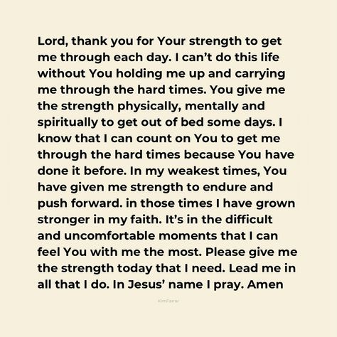 2 Corinthians 12:10 God didn’t promise us a life with out difficulties. We have free will to make our own choices and sometimes those choices leave us with not so great consequences. We have to accept them, learn from them and do better the next time. Sometimes the choices of others has an impact on our lives that we can’t control but we do have the choice on how we react to those. Not everyone has your best interest in mind when they’re only thinking about themselves. You get to choose how... I Cant Do This, Free Will, Count On You, Give Me Strength, Life Without You, Grow Strong, Do Better, Getting Out Of Bed, Hold Me