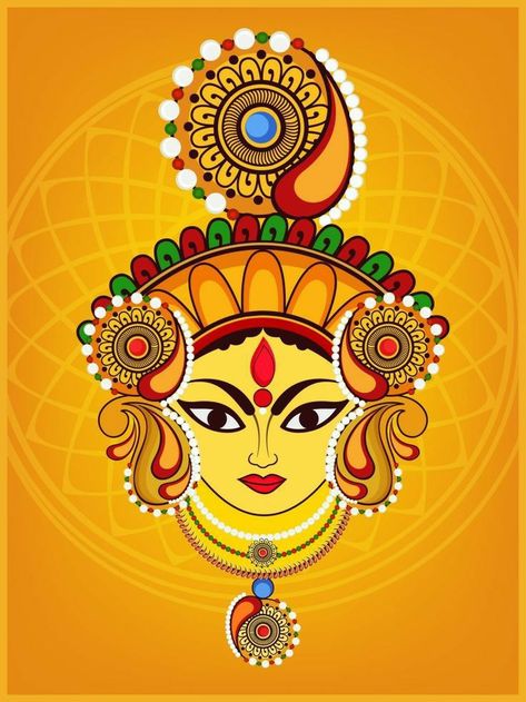 Durga Puja Rangoli, Durga Maa Paintings, Navratri Wishes, Durga Painting, Kerala Mural Painting, Indian God, Goddess Durga, Madhubani Art, Dance School