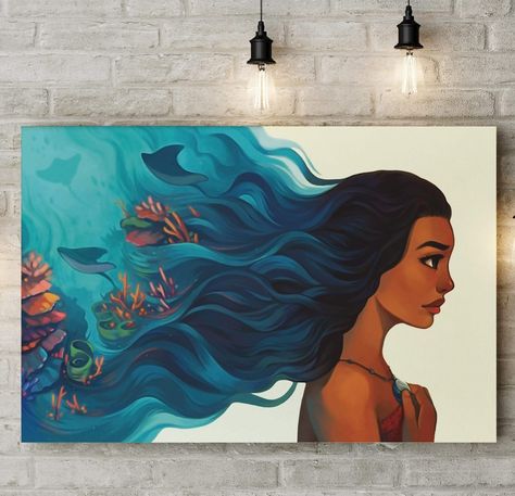 Disney Acrylic Painting, Moana Painting, Disney Canvas Paintings, Painting On Canvas For Beginners, Canvas Painting For Beginners, Canvas For Beginners, Small Canvas Paintings, Beautiful Art Paintings, Canvas Painting Tutorials